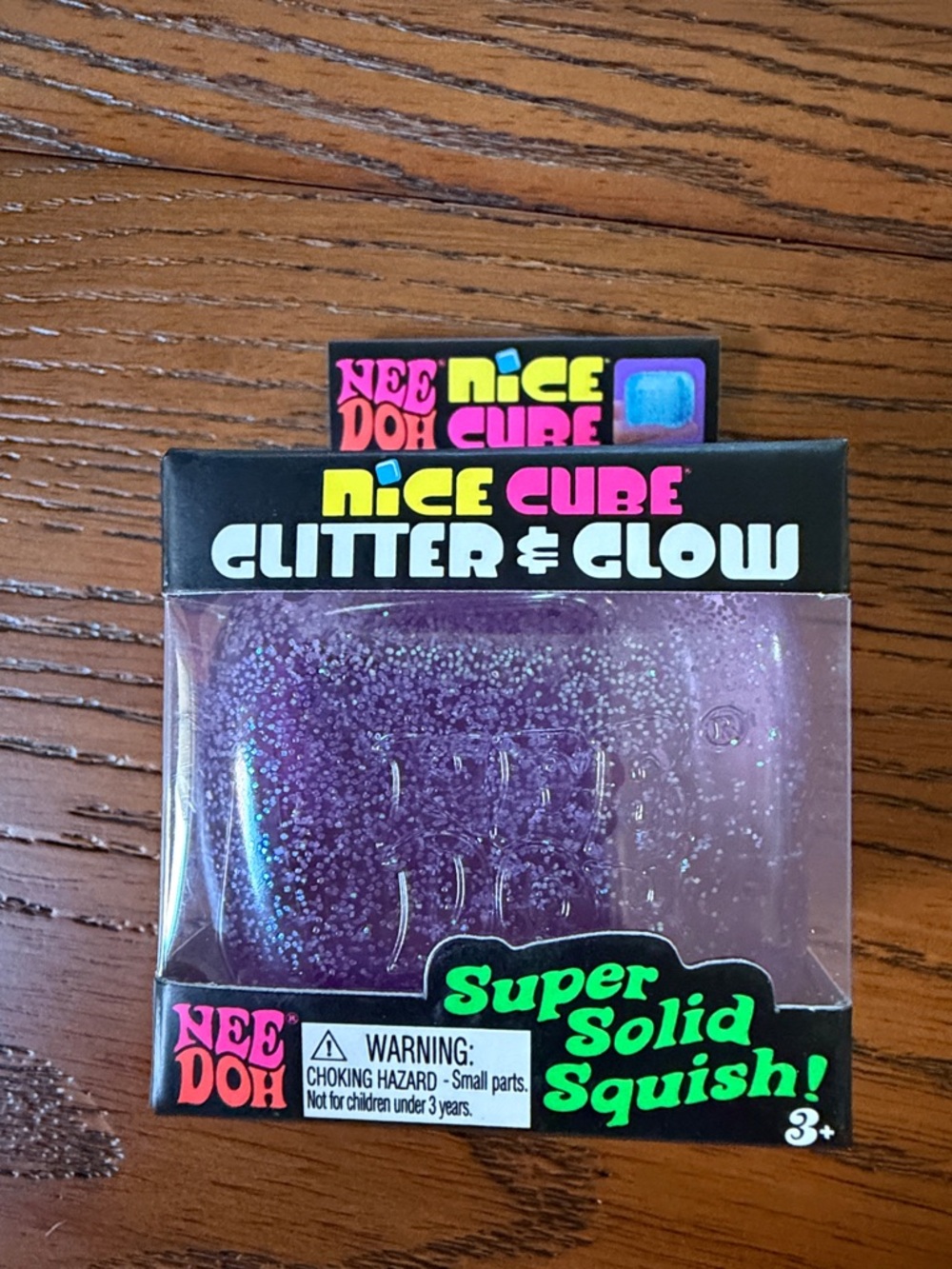 Nee Doh Nice Cube Glitter & Glow Squish Toy